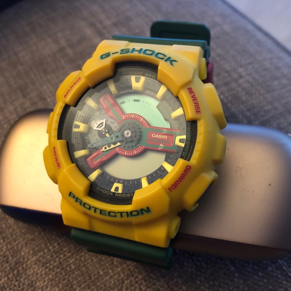 Casio G-SHOCK Rastafarian Green Yellow Watch